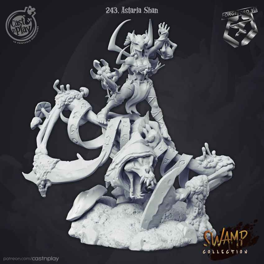 Astaria-Shan-CastNPlay-Swamp-Collection-figurines-fantasy-tabletop-RPG-3D-miniatures