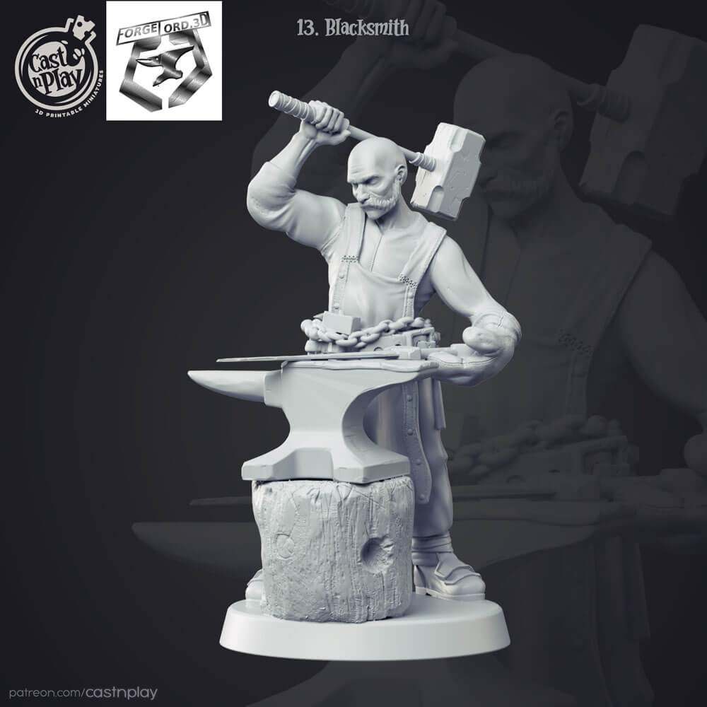 BlackSmith-CastNPlay-figurines-fantasy-tabletop-RPG-3D-miniatures