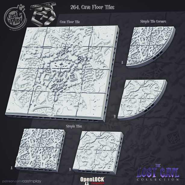 Cave-Floor-Tiles-CastNPlay-The-Lost-Cave-Collection-October-decor-fantasy-tabletop-RPG-3D-miniatures