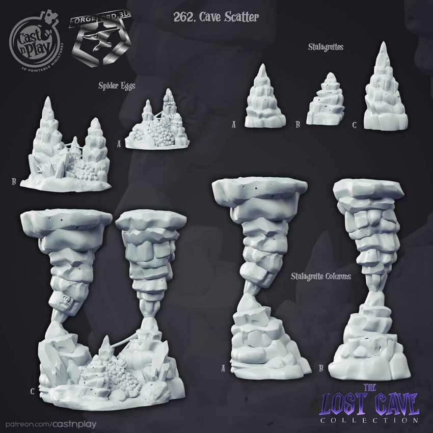 Cave-Scatter-CastNPlay-The-Lost-Cave-Collection-October-decor-fantasy-tabletop-RPG-3D-miniatures