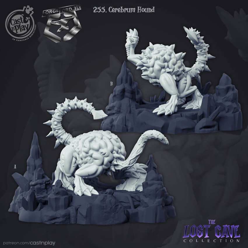 Cerebrum-Hound-CastNPlay-The-Lost-Cave-Collection-October-figurines-fantasy-tabletop-RPG-3D-miniatures