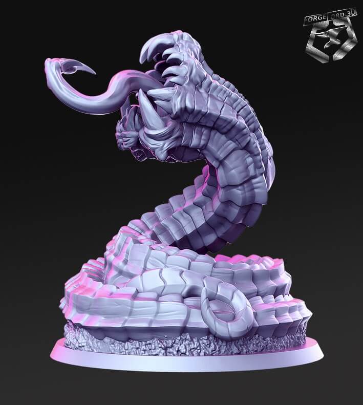 Claw Serpent-RN-Estudio-thieves-and-assassins-collection-figurines-fantasy-tabletop-RPG-3D-miniatures-snake-worm