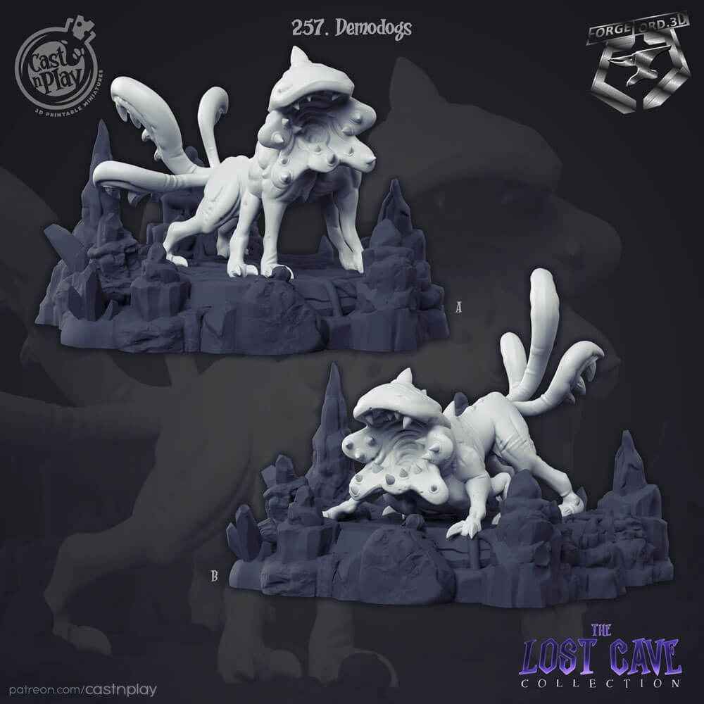 Demodogs-CastNPlay-The-Lost-Cave-Collection-October-figurines-fantasy-tabletop-RPG-3D-miniatures