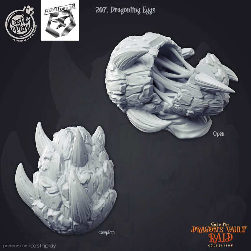 Dragonling-Eggs-Pack-CastNPlay-Dragon-Vaults-Raid-Collection-decor-fantasy-tabletop-RPG-3D-miniatures