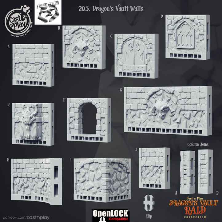 Dragons-Vault-Walls-CastNPlay-Dragon-Vaults-Raid-Collection-decor-fantasy-tabletop-RPG-3D-miniatures