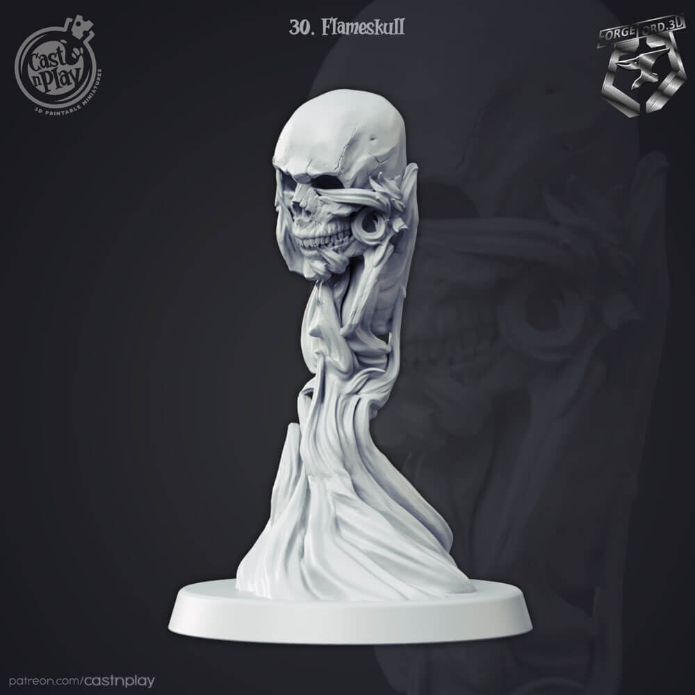 Flameskull-CastNPlay-decor-fantasy-tabletop-RPG-3D-miniatures