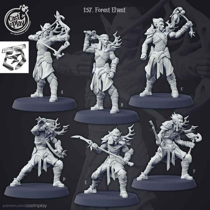 Forest-Elvest-CastNPlay-figurines-fantasy-tabletop-RPG-3D-miniatures