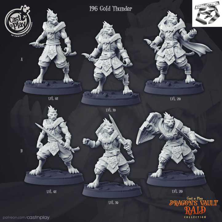 Gold-Thunder-CastNPlay-Dragons-Vault-Raid-Collection-figurines-fantasy-tabletop-RPG-3D-miniatures