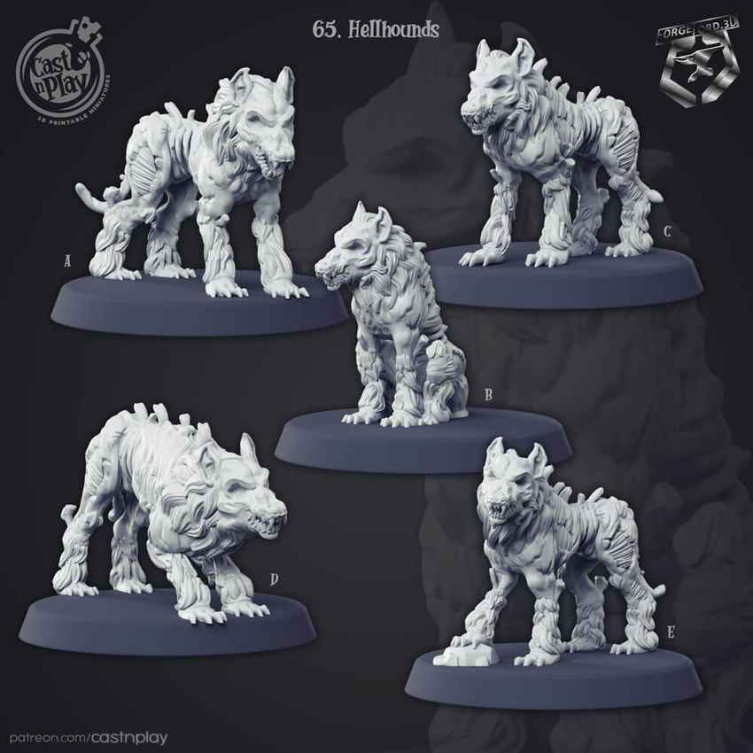 Hellhounds-CastNPlay-figurines-fantasy-tabletop-RPG-3D-miniatures