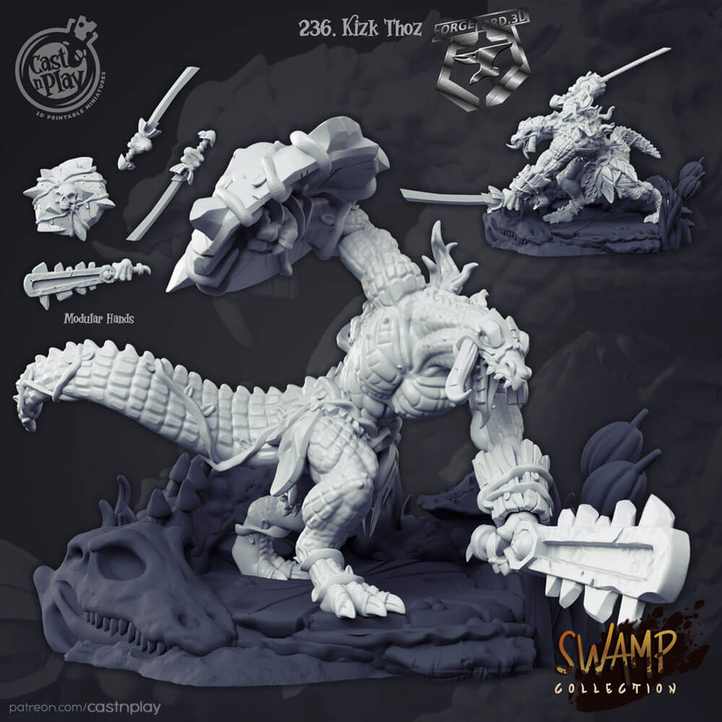 Kizk-Thoz-CastNPlay-Swamp-Collection-figurines-fantasy-tabletop-RPG-3D-miniatures