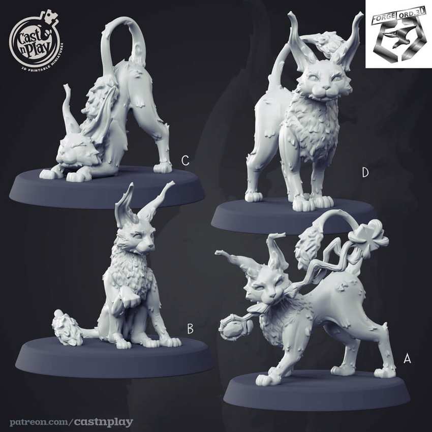 Kneazle-CastNPlay-figurines-fantasy-tabletop-RPG-3D-miniatures