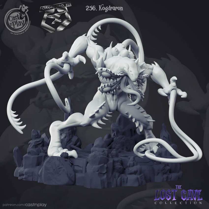 Kogdraron-CastNPlay-The-Lost-Cave-Collection-October-figurines-fantasy-tabletop-RPG-3D-miniatures