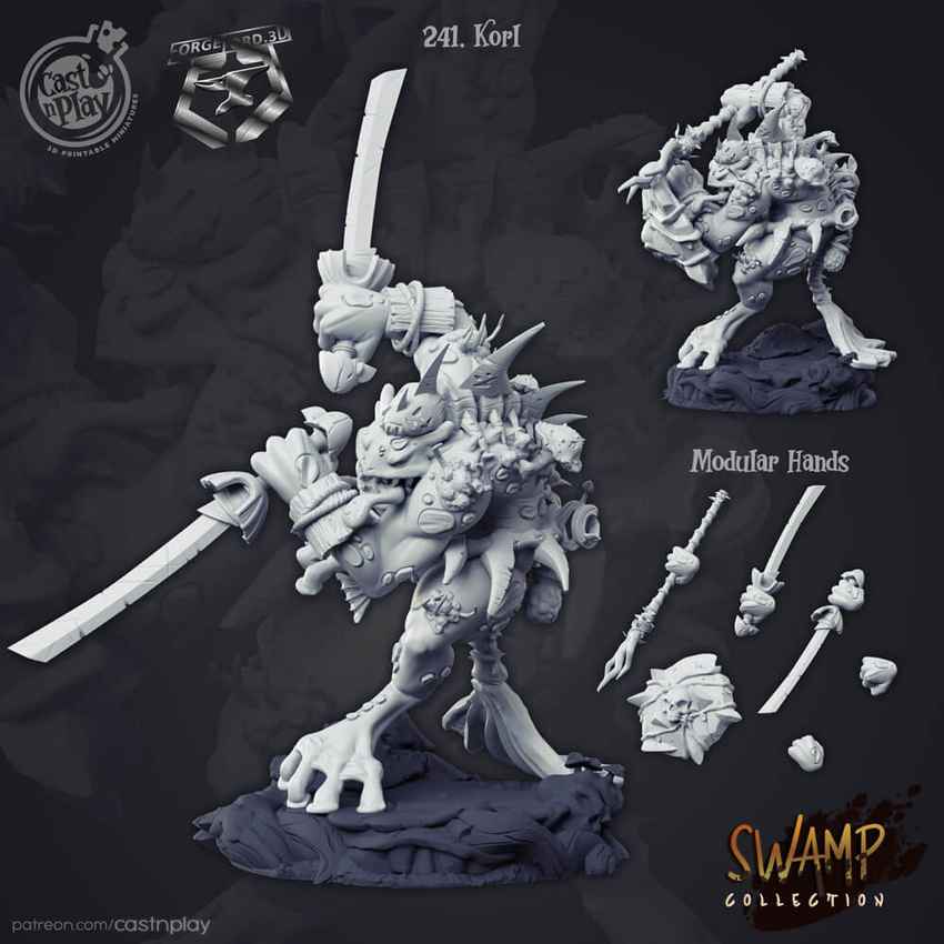 Korl-CastNPlay-Swamp-Collection-figurines-fantasy-tabletop-RPG-3D-miniatures