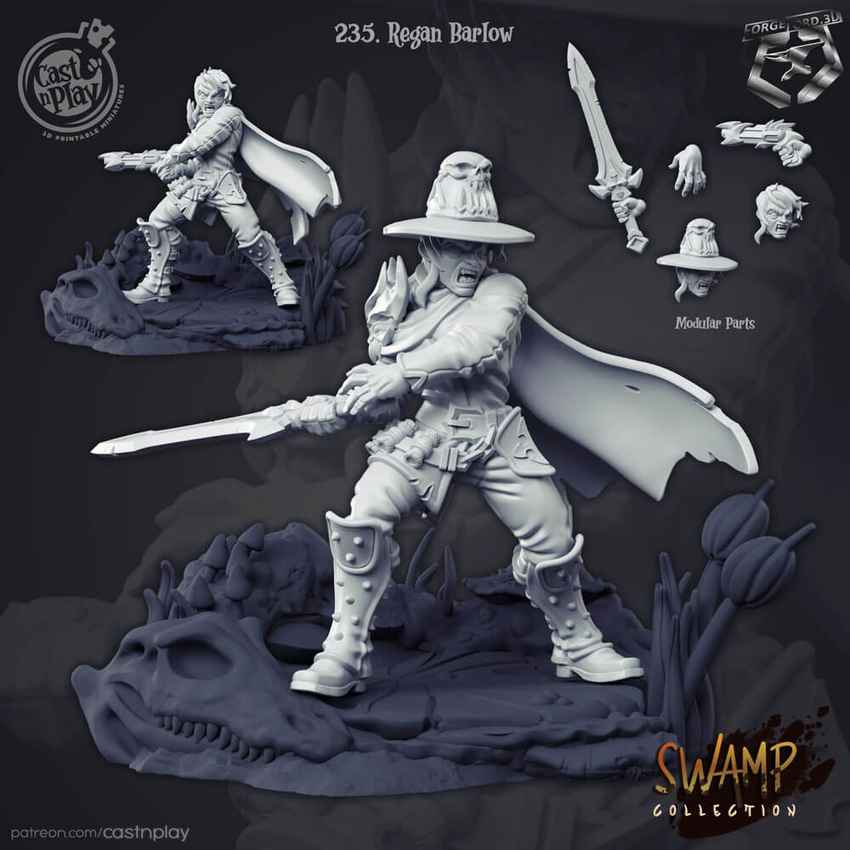 Regan-Barlow-CastNPlay-Swamp-Collection-figurines-fantasy-tabletop-RPG-3D-miniatures
