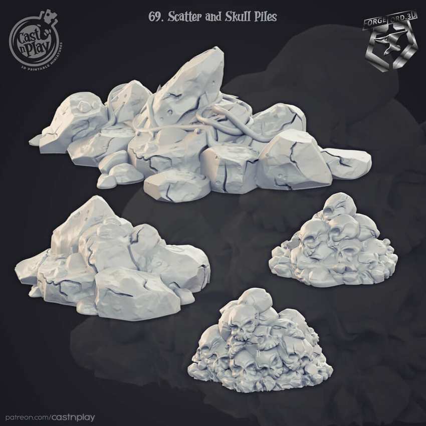 Scatter-and-Skull-Piles-CastNPlay-decor-fantasy-tabletop-RPG-3D-miniatures
