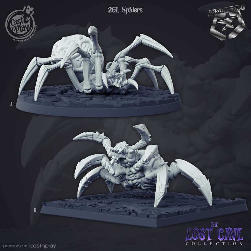 Spiders-CastNPlay-The-Lost-Cave-Collection-October-figurines-fantasy-tabletop-RPG-3D-miniatures