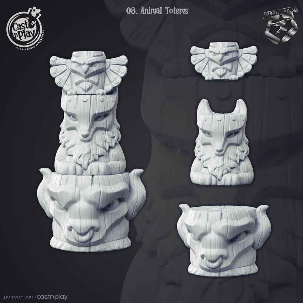 Totems-CastNPlay-decor-fantasy-tabletop-RPG-3D-miniatures