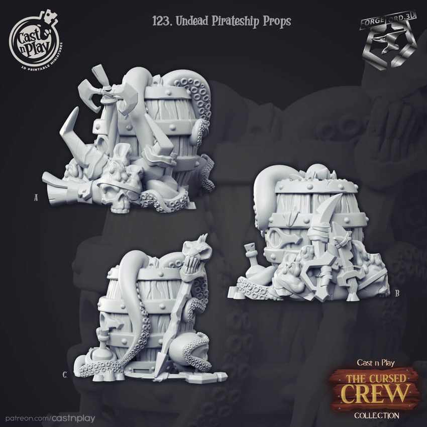 Undead-Pirateship-Props-Barrels-CastNPlay-decor-fantasy-tabletop-RPG-3D-miniatures