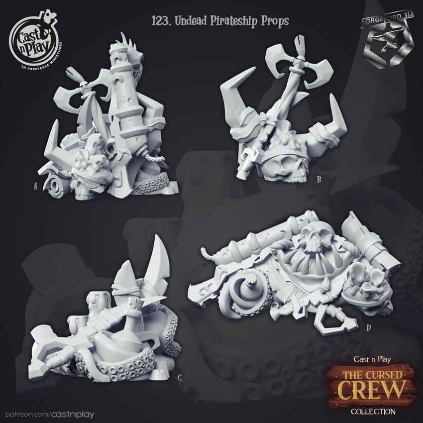 Undead-Pirateship-Props-Weapons-CastNPlay-decor-fantasy-tabletop-RPG-3D-miniatures