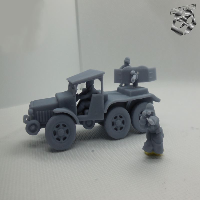 Tractor Laffy with Canon 47mm and servants-Eskice-Miniature-WWII-historical-figurine-3d-miniatures-tabletop-rpg
