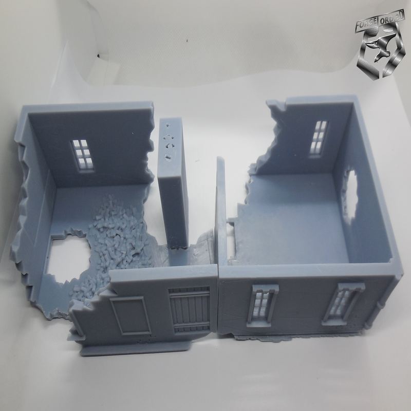 House destroyed-Eskice-Miniature-WWII-decor-historical-house destroyed-fantasy-3d-miniatures-tabletop-rpg