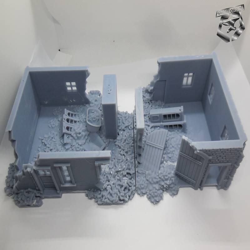 House destroyed-Eskice-Miniature-WWII-decor-historical-house destroyed-fantasy-3d-miniatures-tabletop-rpg