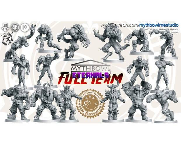 Mythicbowl-Eternal Necroman and Undead-team-RN-Estudio-figurines-fantasy-football-tabletop-RPG-3D-miniatures