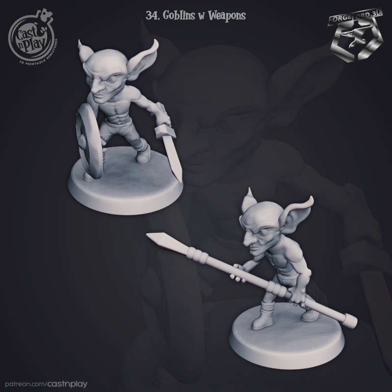 Goblins-Weapons-3D-MINIATURES-CASTNPLAY-fantasy-rpg
