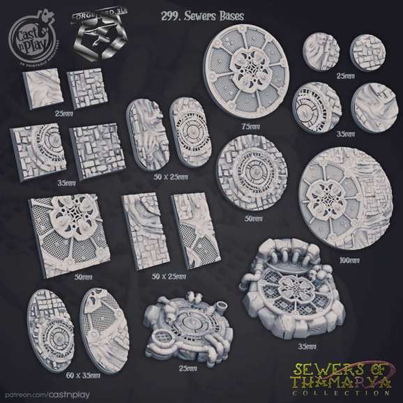 Sewers-Bases-CastNPlay-Sewers-Thamarya-Collection-base-texture-diorama-fantasy-tabletop-RPG-3D-miniatures