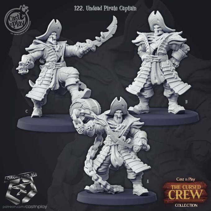 Undead-Pirate-Captain-CastNPlay-Curced-Crew-Collection-fantasy-miniatures-tabletop-RPG