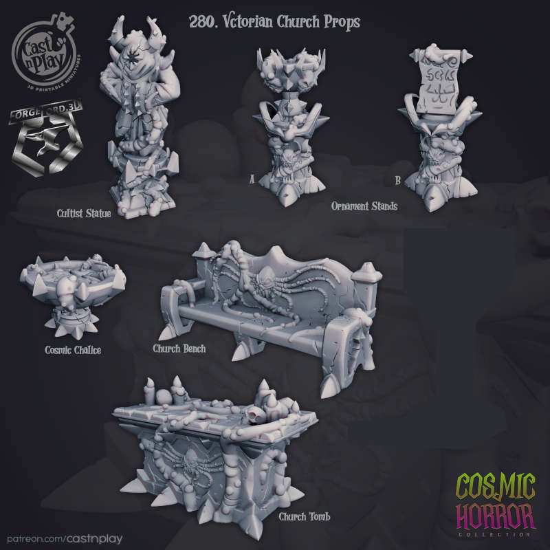Victorian-Church-Props-CastNPlay-Cosmic-Horror-Collection-decor-fantasy-tabletop-RPG-3D-miniatures