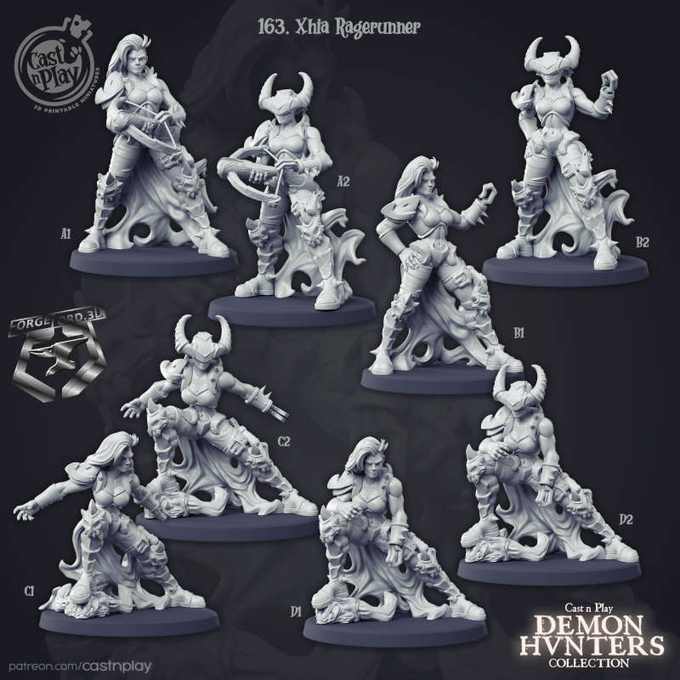 Xhia-Ragerunner-CastNPlay-Demon-Hunters-Collection-fantasy-miniatures-tabletop-RPG