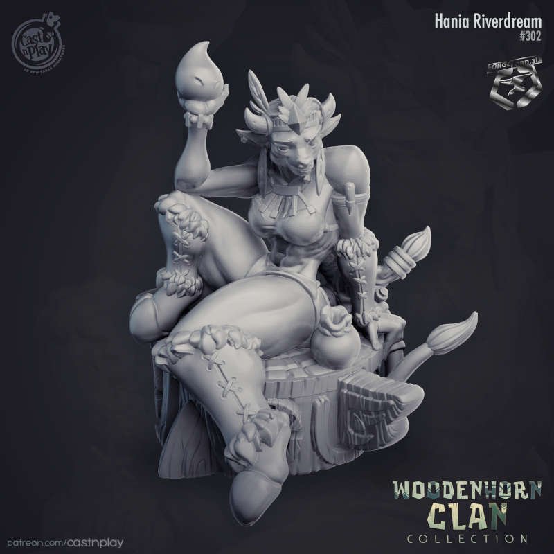 Hania-RiverDream-CastNPlay-woodenhorn-clan-Collection-fantasy-miniatures-tabletop-RPG-hero-female
