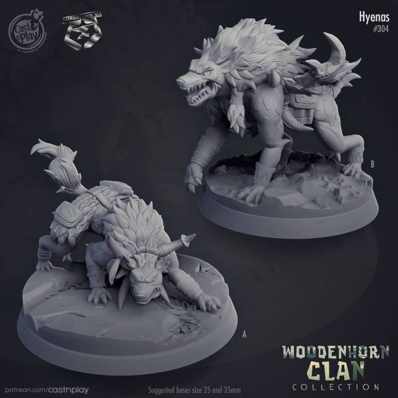 Hyenas-CastNPlay-woodenhorn-clan-Collection-fantasy-miniatures-tabletop-RPG