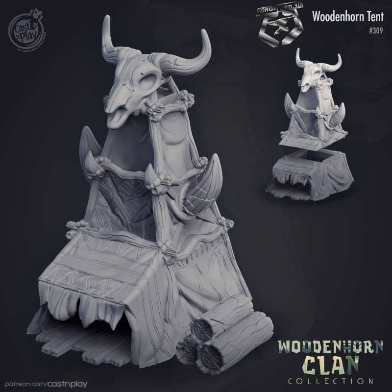 Woodenhorn-Tent-CastNPlay-decor-fantasy-tabletop-RPG-3D-miniatures