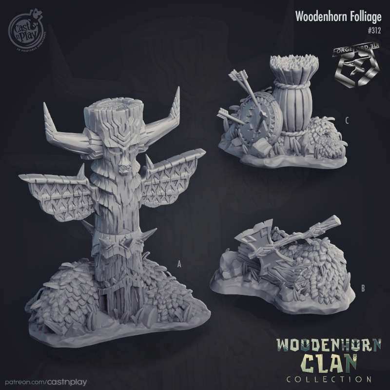 Woodenhorn-Folliage-CastNPlay-woodenhorn-clan-Collection-decor-fantasy-tabletop-RPG-3D-miniatures