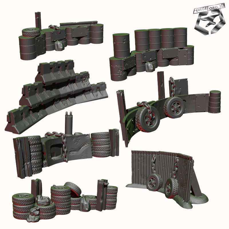 barricades-kit-3D-miniatures-Eskice-Miniature-craft-and-furious
