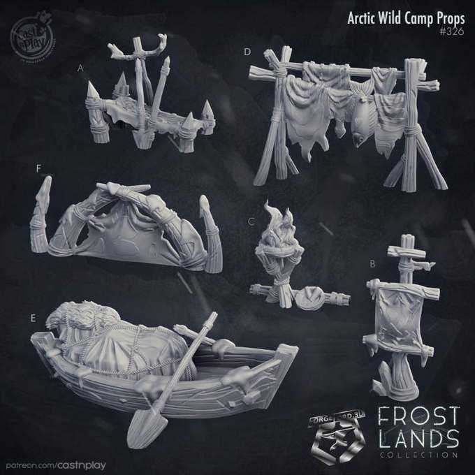 Arctic-camp-Props-CastNPlay-frostland-Collection-fantasy-miniatures-tabletop-RPG
