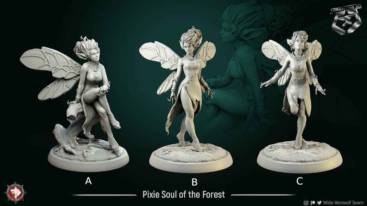 Pixie-Soul-of-the-Forest-32mm-figurines-fantasy-tabletop-RPG-3D-miniatures-white-werewolf-tavern