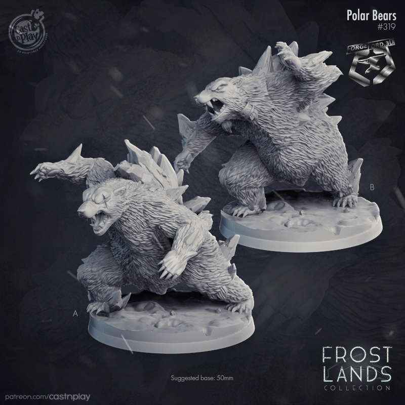 Polar-Bears-CastNPlay-frostland-Collection-fantasy-miniatures-tabletop-RPG