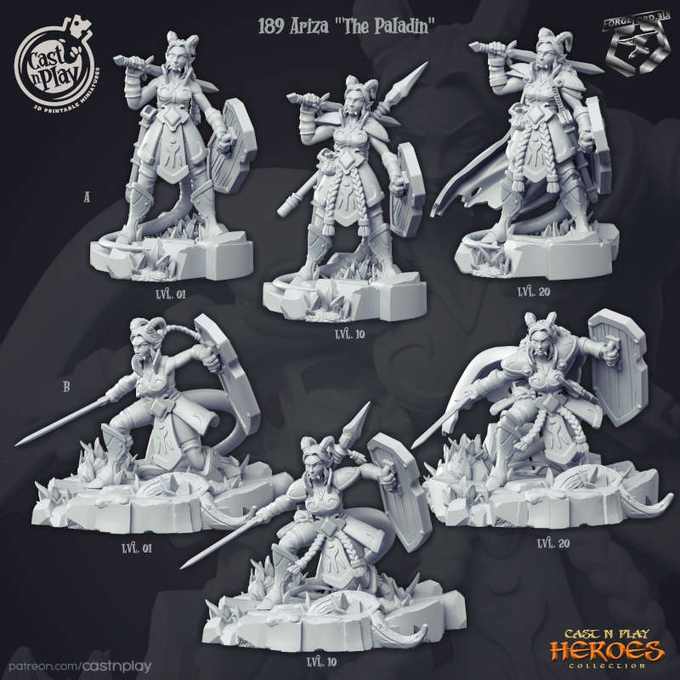 Ariza-The-Paladin-CastNPlay-Heroes-Collection-fantasy-miniatures-tabletop-RPG-hero