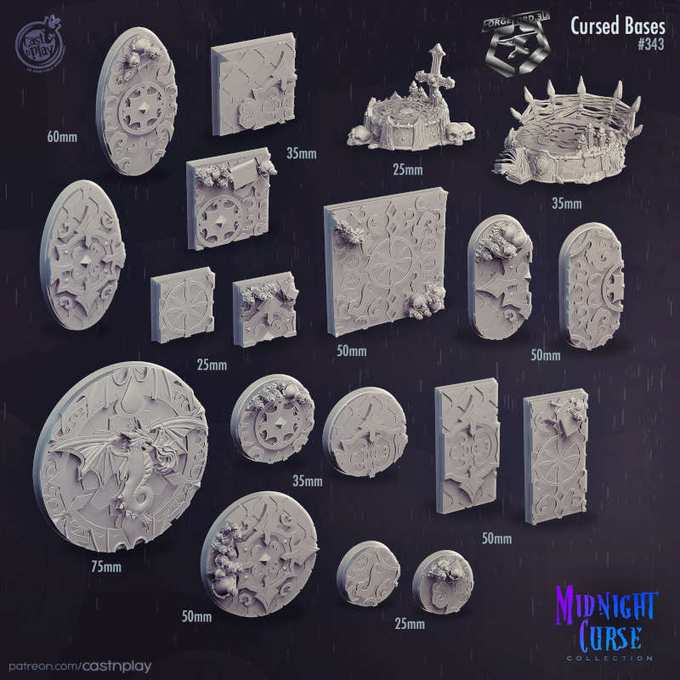 Cursed-Bases-Midnight-Curse-CastNPlay-Collection-base-texture-diorama-fantasy-tabletop-RPG-3D-miniatures