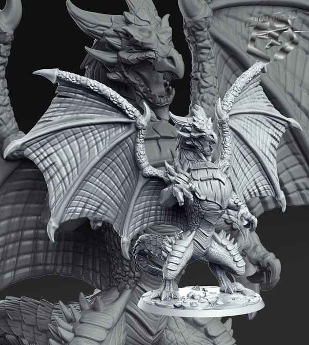 Flimtrax-RN-Estudio-monster-hunters-collection-figurines-fantasy-tabletop-RPG-3D-miniatures-dragon
