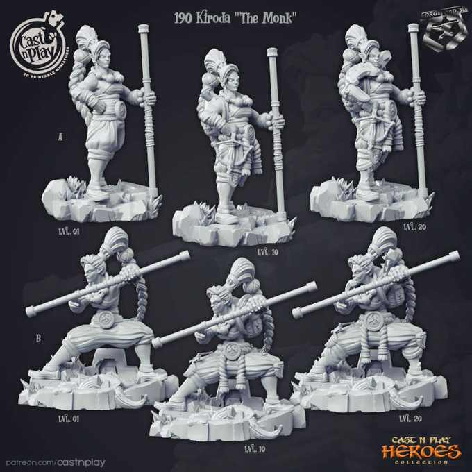 Kiroda-The-Monk-CastNPlay-Heroes-Collection-fantasy-miniatures-tabletop-RPG-hero