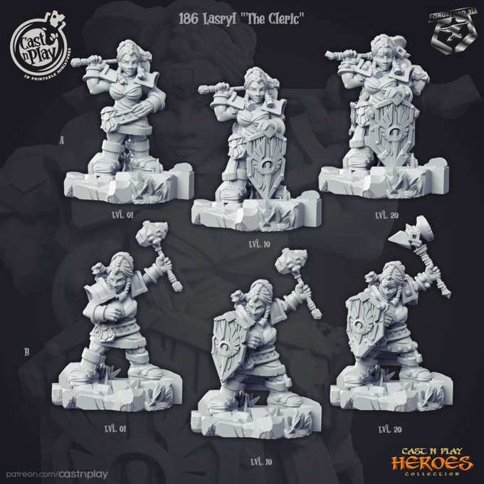 Lasryl-The-Cleric-CastNPlay-Heroes-Collection-fantasy-miniatures-tabletop-RPG-hero