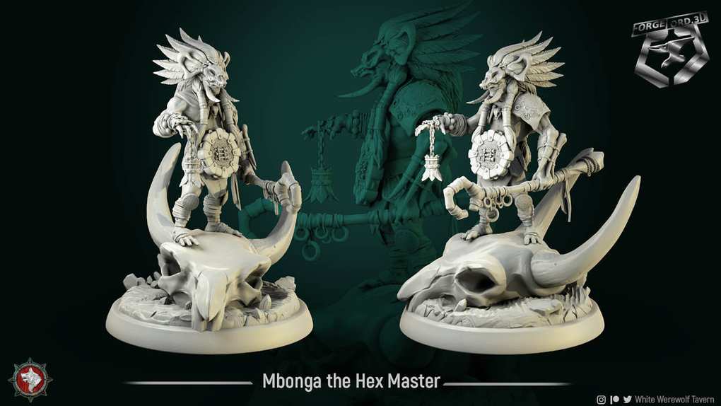 Mbonga-the-Hex-Master-32mm-figurines-fantasy-tabletop-RPG-3D-miniatures-white-werewolf-tavern