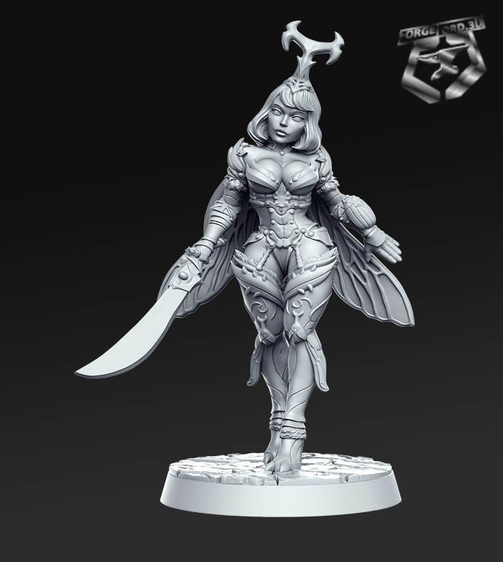 Nina-RN-Estudio-monster-hunters-collection-figurines-fantasy-tabletop-RPG-3D-miniatures-female