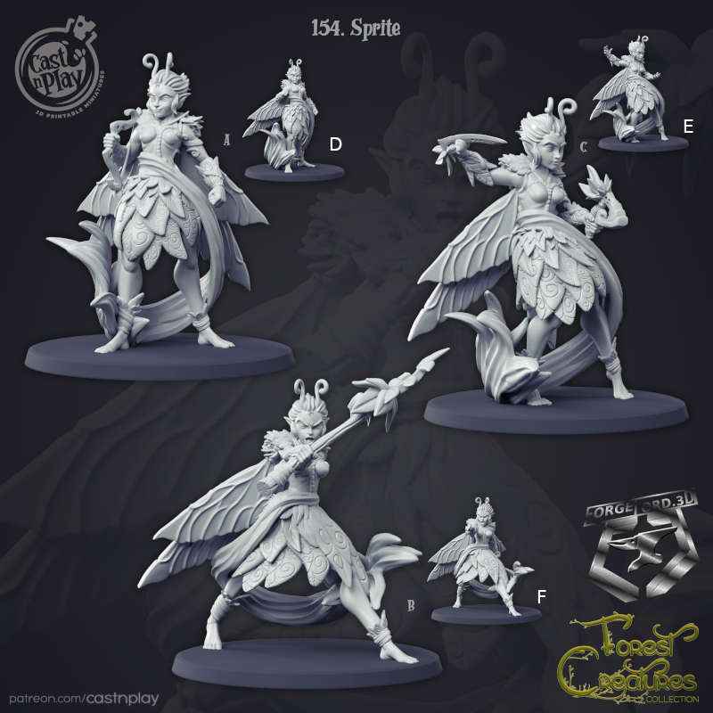 Sprite-CastNPlay-forest-creatures-Collection-fantasy-miniatures-tabletop-RPG