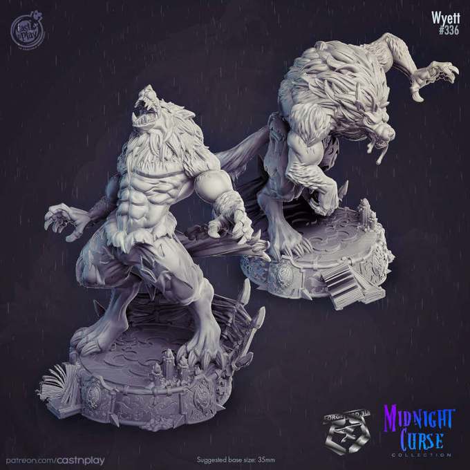 Wyett-Midnight-Curse-CastNPlay-Collection-fantasy-miniatures-tabletop-RPG-hero-werewolf