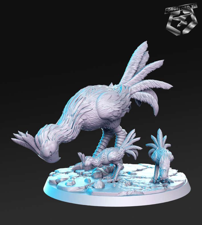 Chuco-Strider-(mother-with-hatchlings)-RN-Estudio-classic-jrpg-collection-figurines-fantasy-tabletop-RPG-3D-miniatures